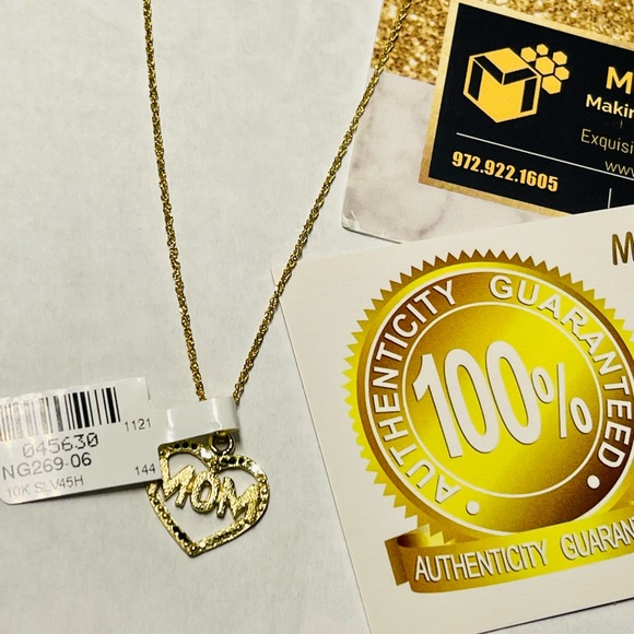 10k solid gold diamond cut MOM pendant for Mother’s Day gift, NOT PLATED, Sale! - Picture 5 of 5